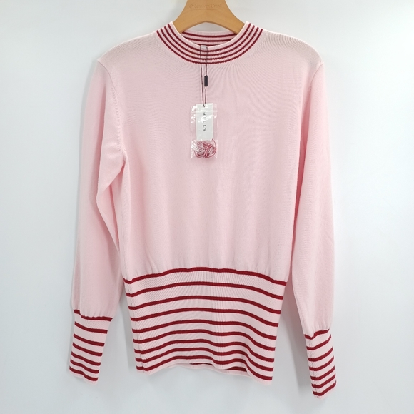 Milly Striped Crew Neck Sweater - Picture 3 of 9